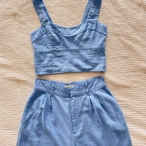 Abercrombie Light Blue Linen Two-Piece Set